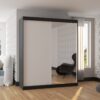 Tolóajtós gardrób Tükrös tolóajtós szekrény VIKI 180 - Fekete Üveges tolóajtós szekrény VIKI 180