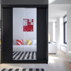 Tolóajtós gardrób Tolóajtós szekrény FEVER 150 - Fekete Fekete