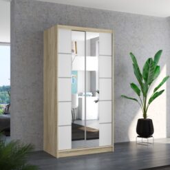 Biztonsági tükrös tolóajtós szekrény KSAWER 100