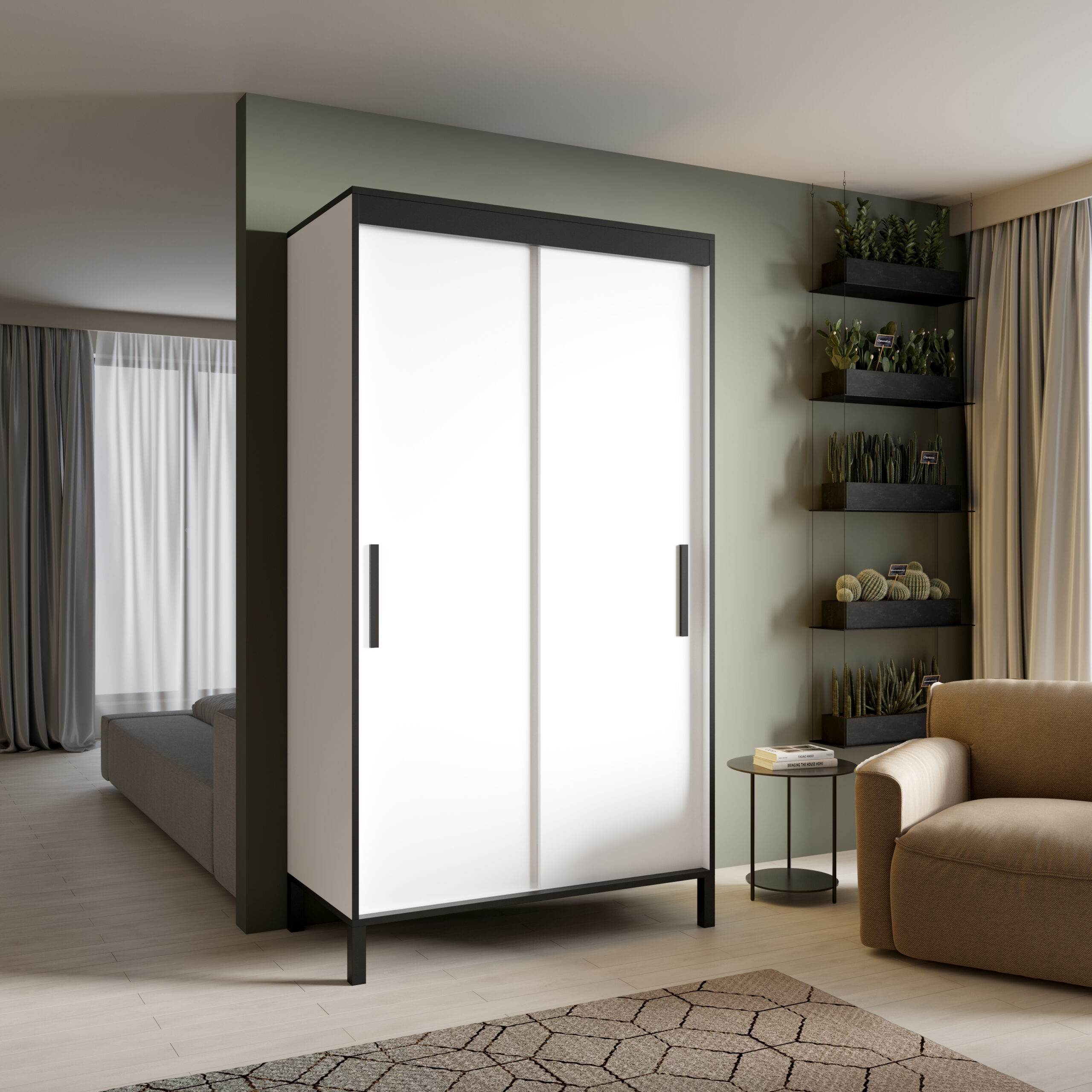 Tolóajtós gardrób BRIG 120 tolószekrény - Fehér BRIG 120 tolószekrény