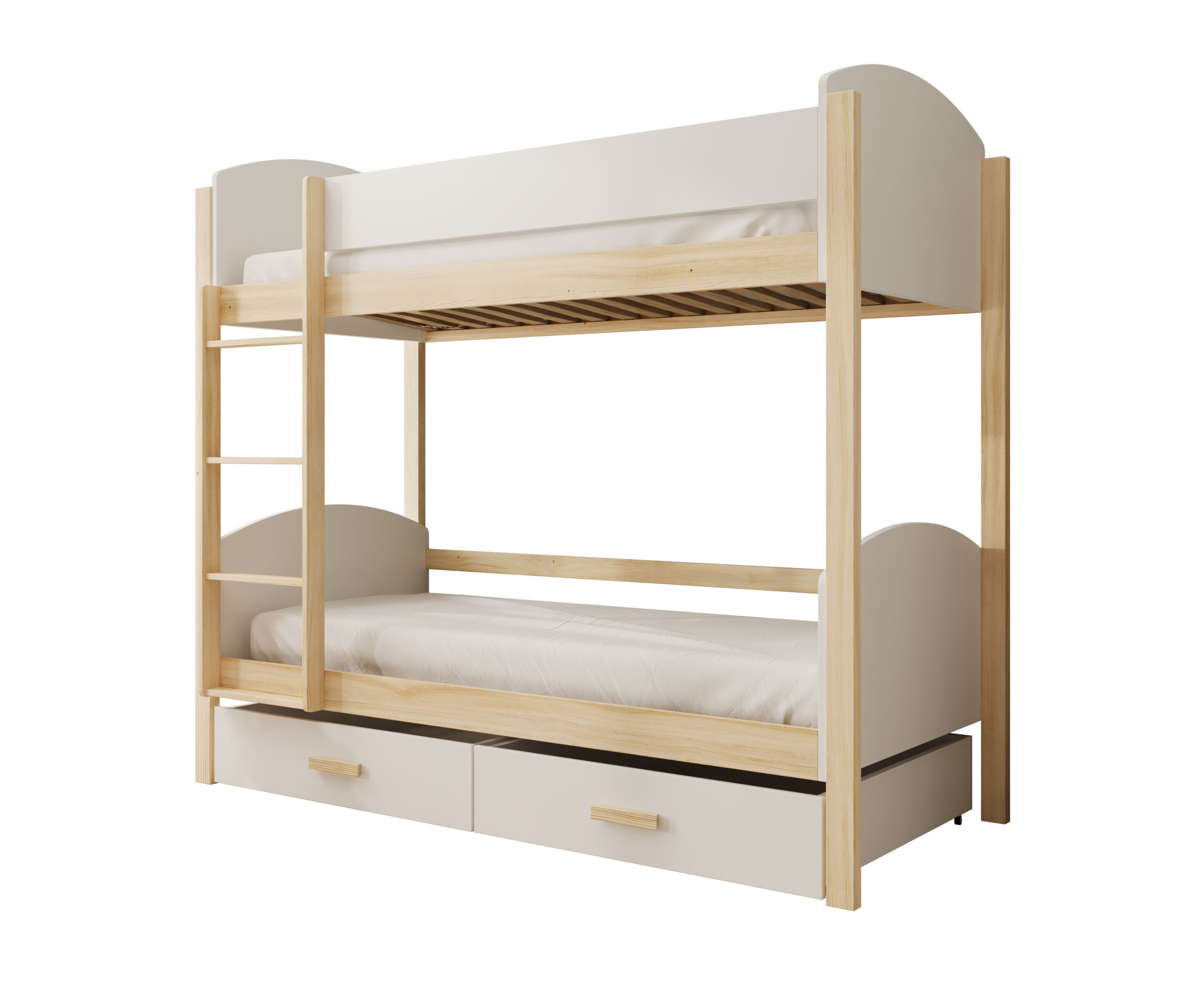 Gyerekágy Gyerek emeletes ágy Jori 180x80 matraccal - Fehér Gyerek emeletes ágy Jori 180x80 matraccal