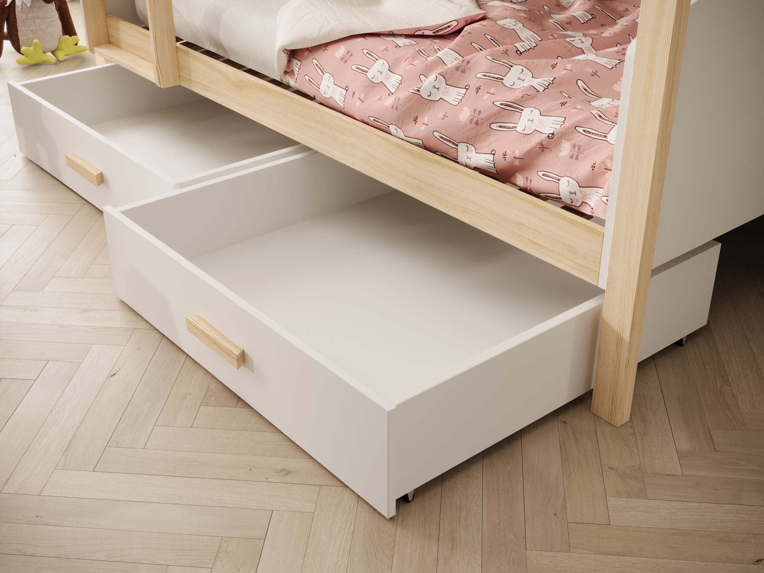 Gyerekágy Gyerek emeletes ágy Jori 180x80 matraccal - Fehér Gyerekágy Gyerek emeletes ágy Jori 180x80 matraccal - Fehér - Image 3