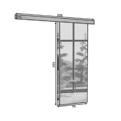 Falra szerelhető tolóajtó TESS 96 - Artisan