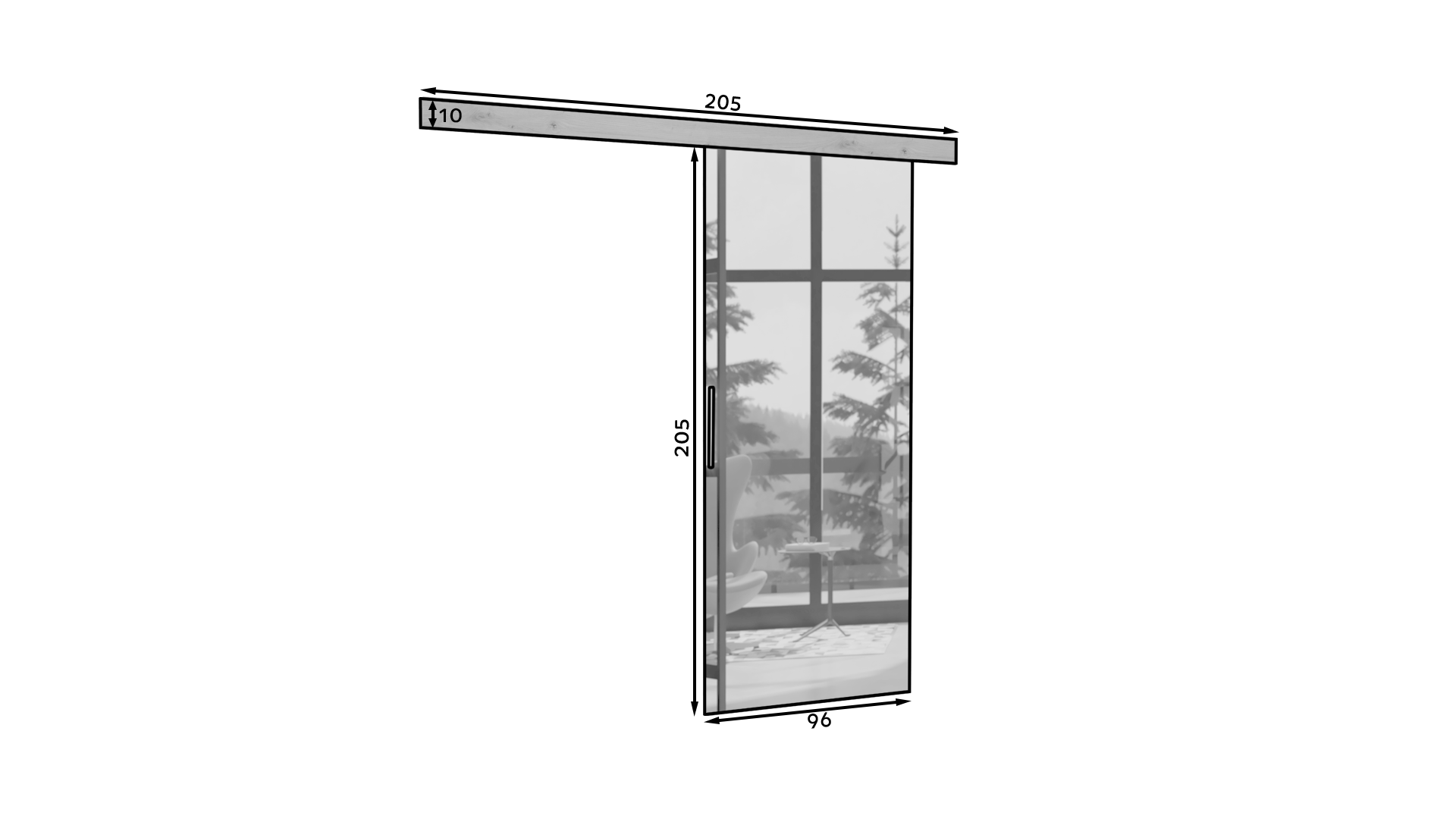 Falra szerelhető tolóajtó TESS 96 - Artisan Falra szerelhető tolóajtó TESS 96 - Artisan - Image 3