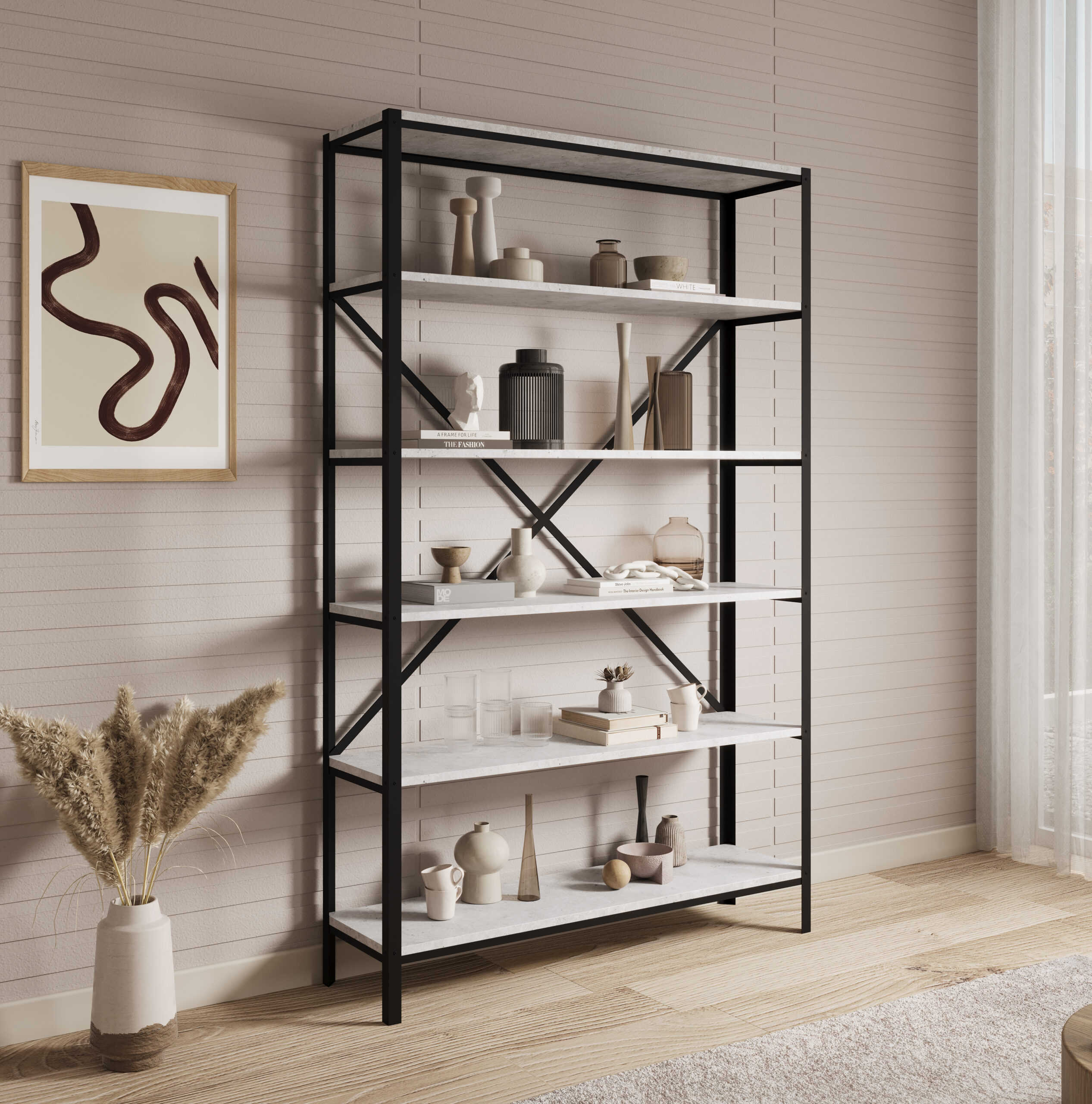 Könyvespolc Ralph polc - Fekete Fekete