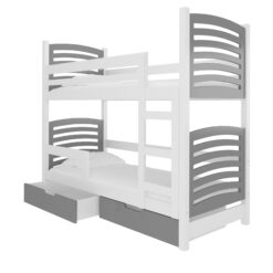Gyerekágy Kétszemélyes emeletes ágy matracokkal OSUNA - Fehér Fehér