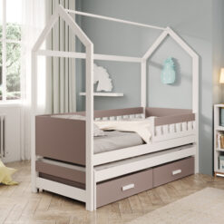 Gyermekágy Jaspis házikó ágy matraccal - Fehér Fehér