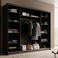 Tolóajtós gardrób Tolóajtós szekrény Etna 250 - Fekete