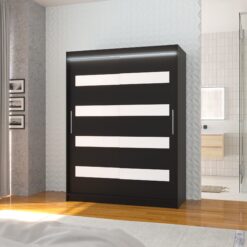 Lacobelell és LED világítással ellátott tolóajtós szekrény MARTINEZ 150