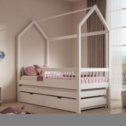 Gyermekágy Artes II házikó ágy matraccal - Fehér Fehér