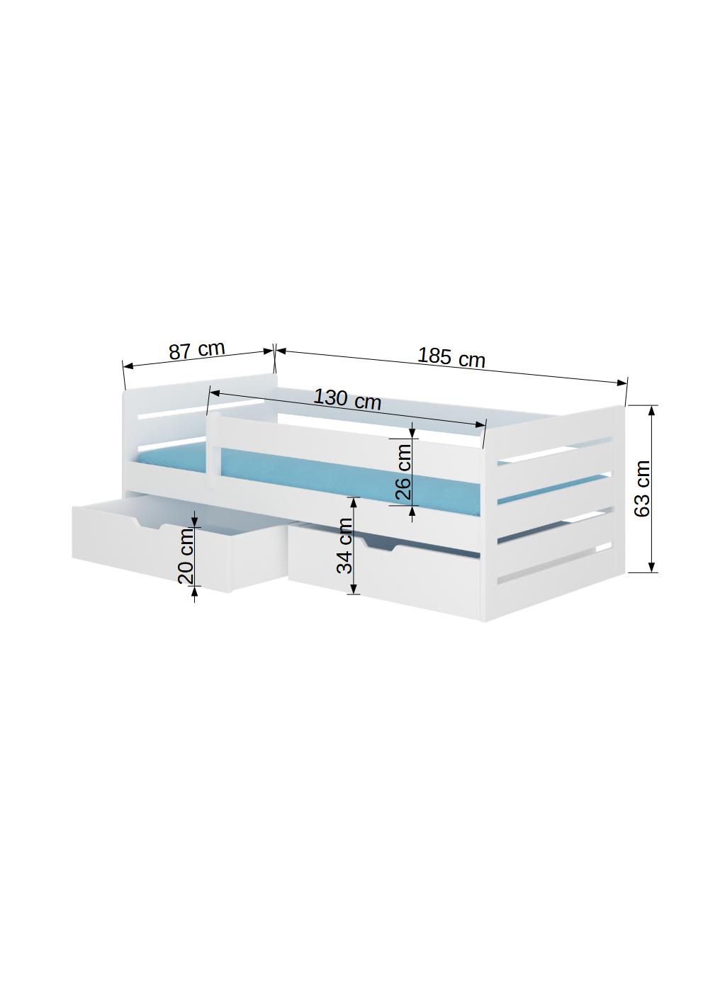 Ifjúsági ágy BEMMA ágy matraccal 180x80 - Fehér Ifjúsági ágy BEMMA ágy matraccal 180x80 - Fehér - Image 3