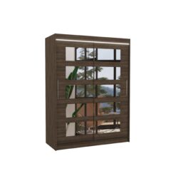 Tolóajtós gardrób Tükörrel és LED világítással ellátott tolóajtós szekrény MURANI 150 - Csoki Csoki