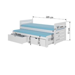 Ifjúsági ágy Dupla ágy matracokkal TOMI 180x80 - Bükk Bükk