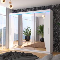 LED tükrös tolóajtós szekrény DIEGO 250