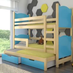 Háromszemélyes emeletes ágy matracokkal LETICIA