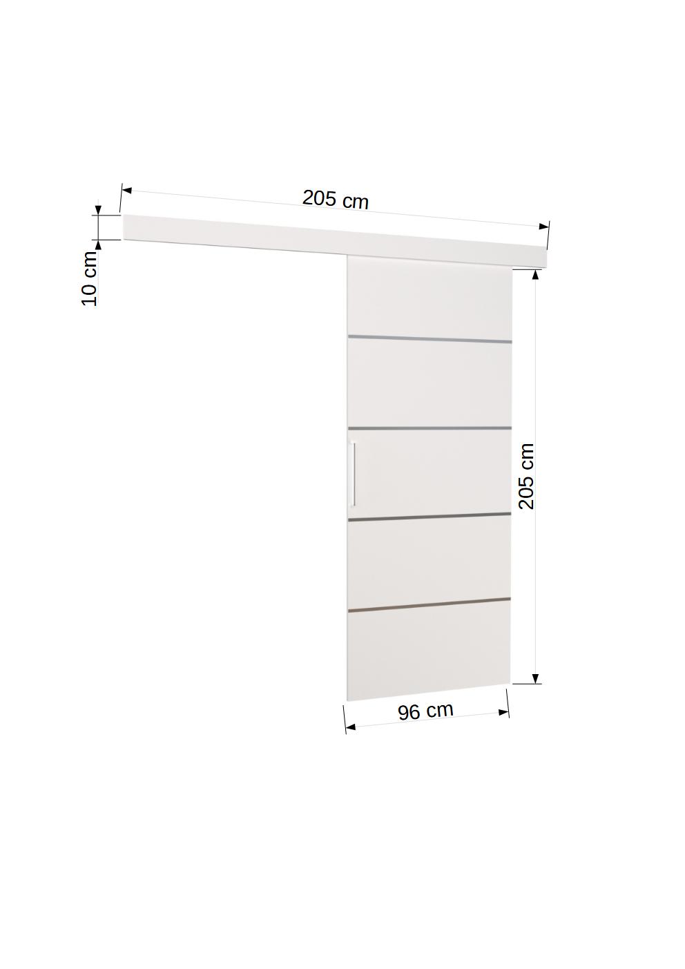 Fali tolóajtó TONY 96 - Fekete Fali tolóajtó TONY 96 - Fekete - Image 3