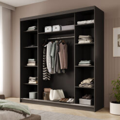 Tolóajtós gardrób Greta tolóajtós szekrény 200 - Fekete