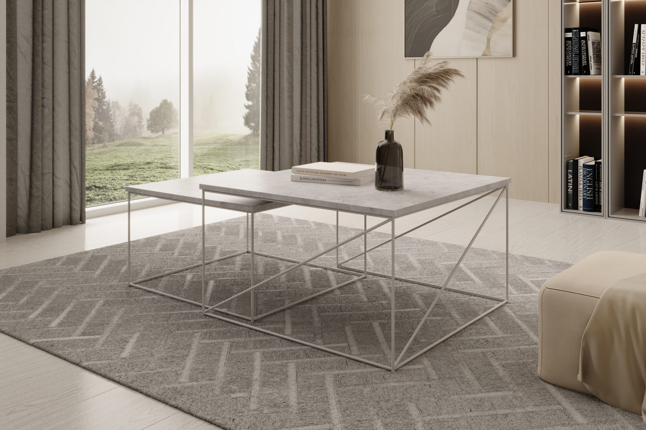 Licco 2in1 dohányzóasztal - Fehér Fehér