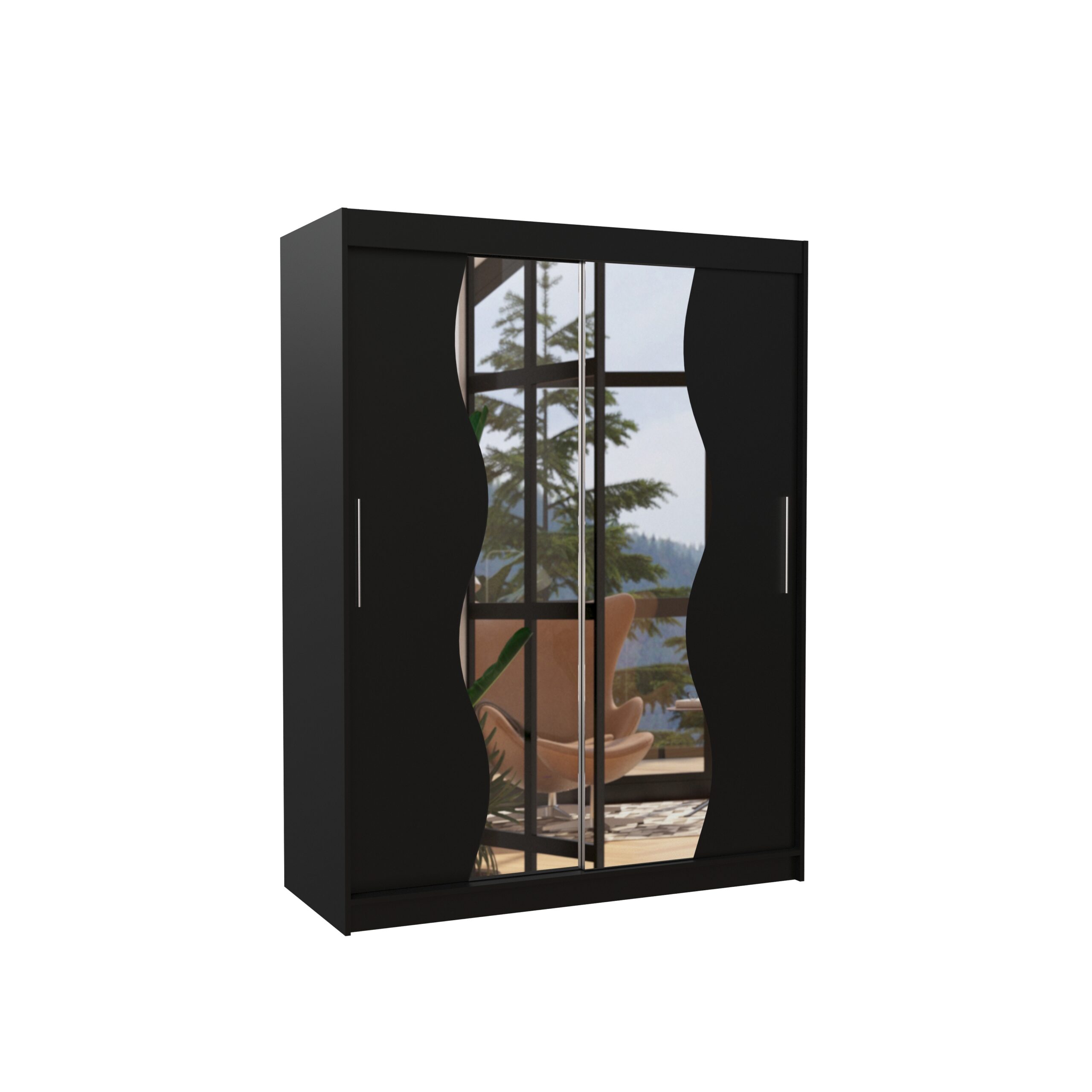 Tolóajtós gardrób Tolóajtós szekrény RENZO 150 - Fekete Tolóajtós gardrób Tolóajtós szekrény RENZO 150 - Fekete - Image 3