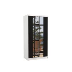 Tolóajtós gardrób Biztonsági tükrös tolóajtós szekrény DRAGONIS 100 - Fehér Fehér