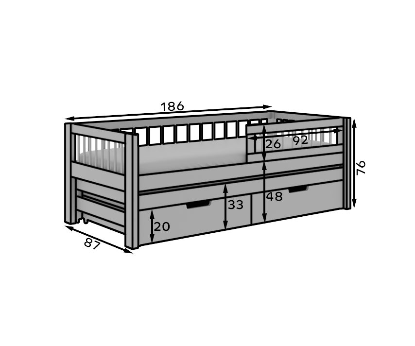 Ifjúsági ágy Gyerekágy Orio - Fenyő Ifjúsági ágy Gyerekágy Orio - Fenyő - Image 4