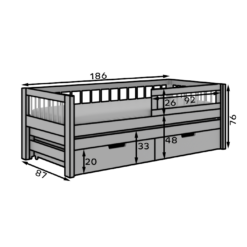 Ifjúsági ágy Gyerekágy Orio - Fehér
