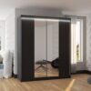 Tolóajtós szekrény tükörrel és LED világítással BALANCE 180