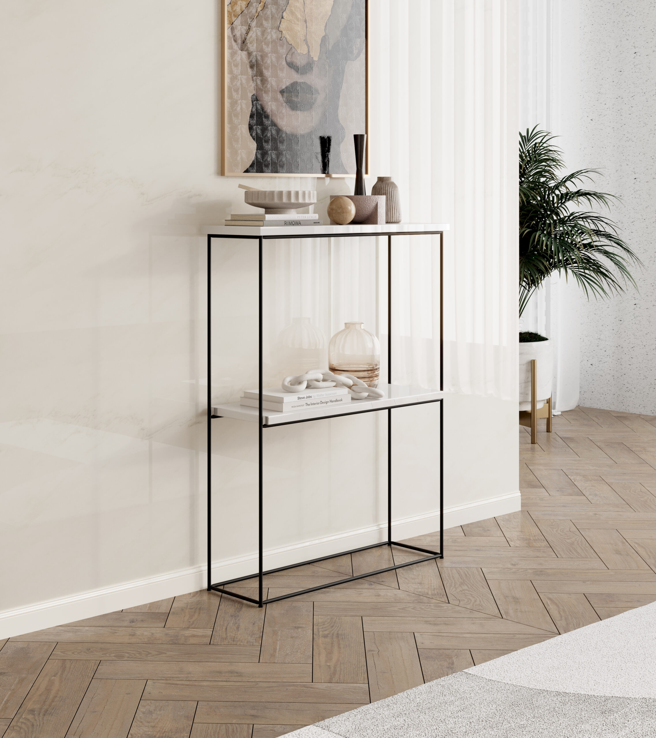 Velo konzol asztalka - Fekete Fekete