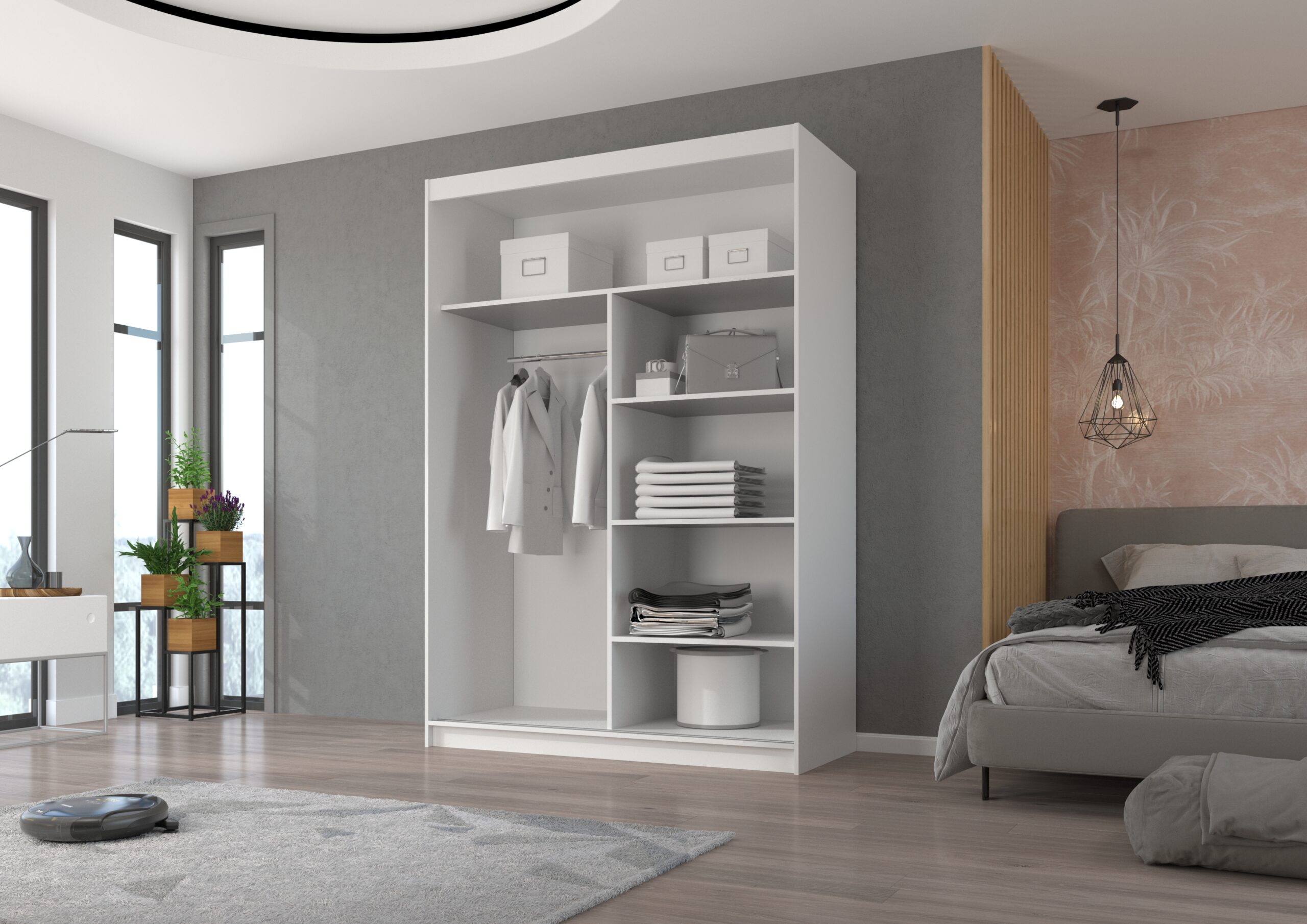 Tolóajtós gardrób Tolóajtós szekrény tükörrel ESTI 150 - Antrasztit Tolóajtós gardrób Tolóajtós szekrény tükörrel ESTI 150 - Antrasztit - Image 4