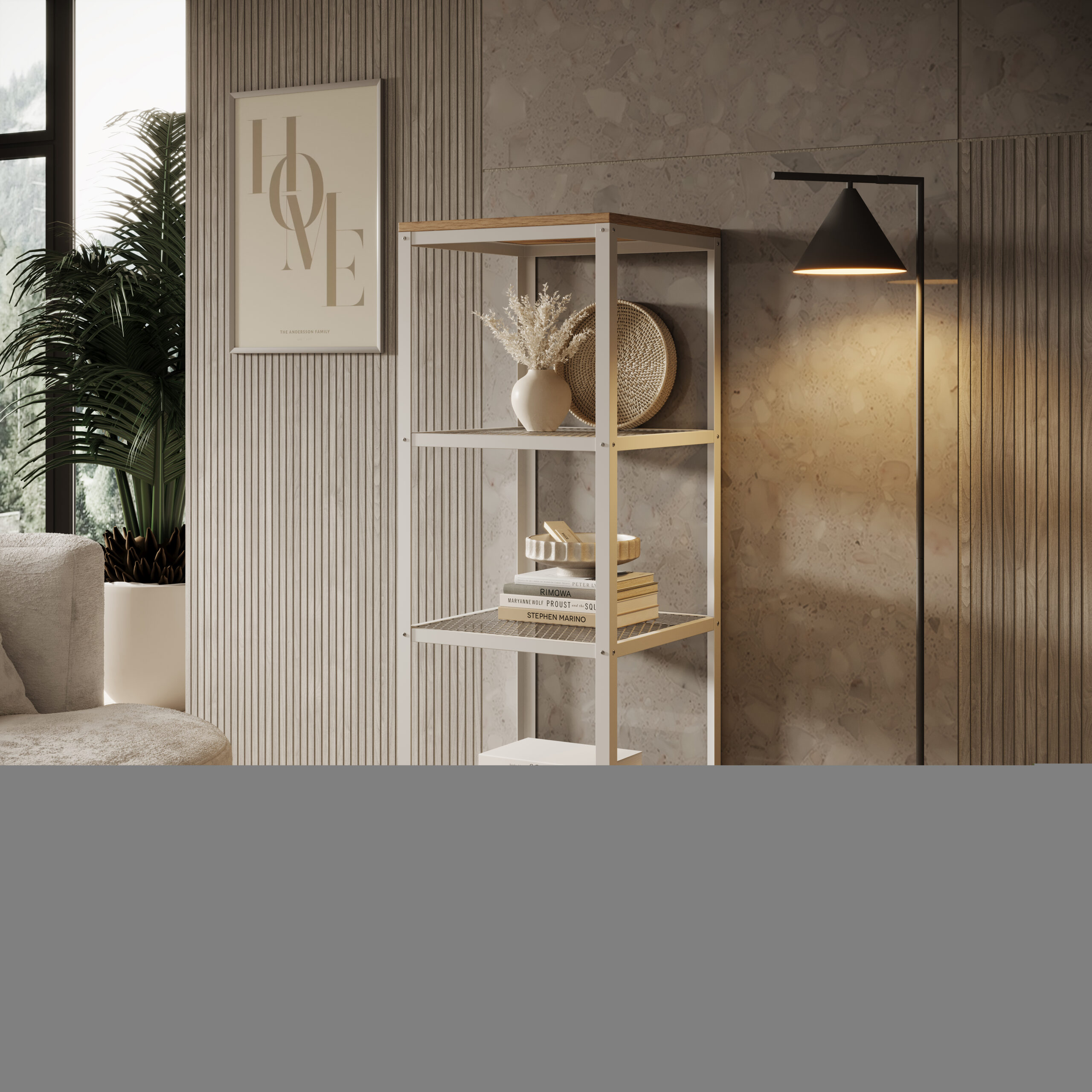 Könyvespolc Reli polc - Fehér Fehér