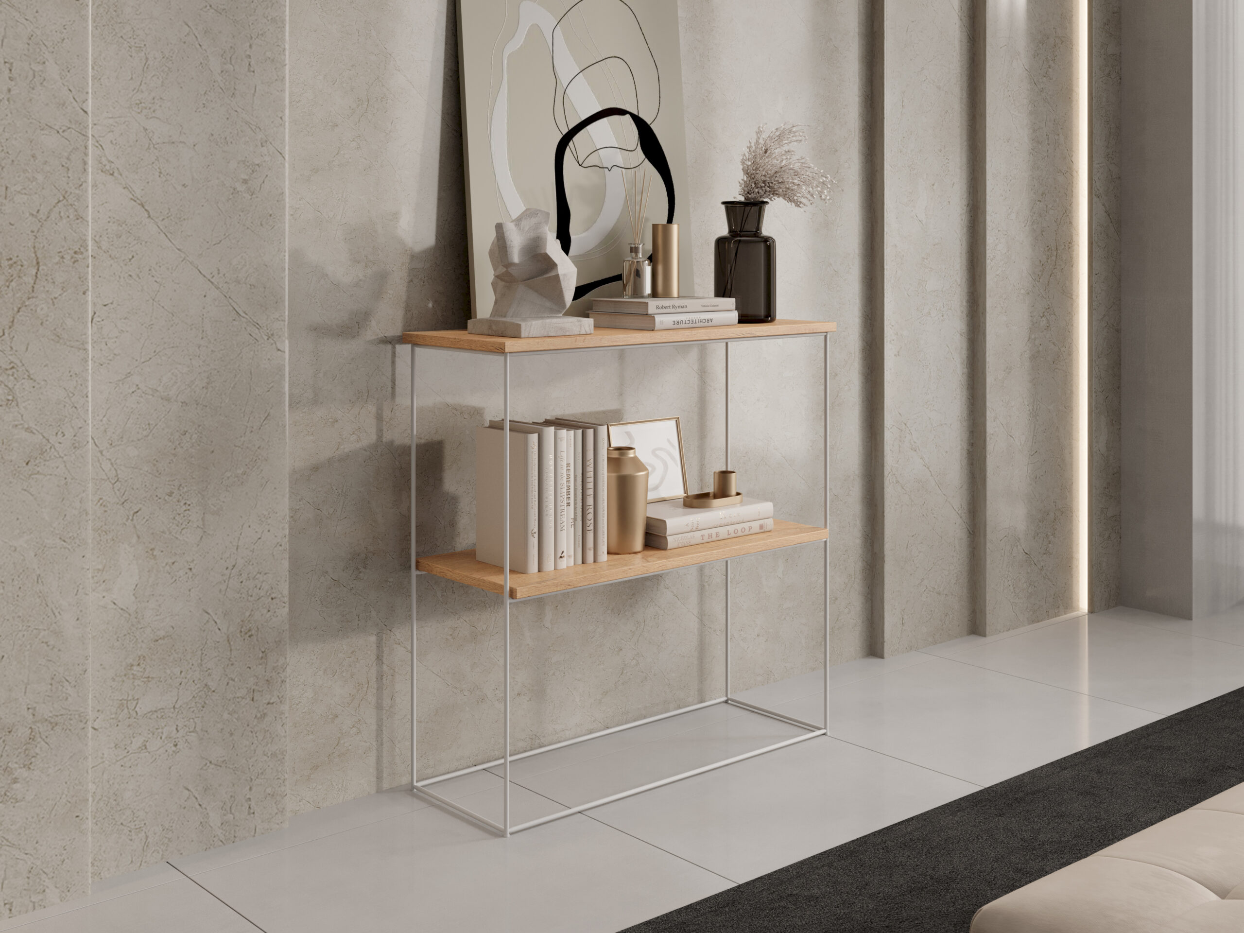 TONI konzol asztalka - Fehér Fehér