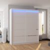 Tolóajtós gardrób LED világítással ellátott tolóajtós szekrény SPECTRA 180 - Fehér LED világítással ellátott tolóajtós szekrény SPECTRA 180