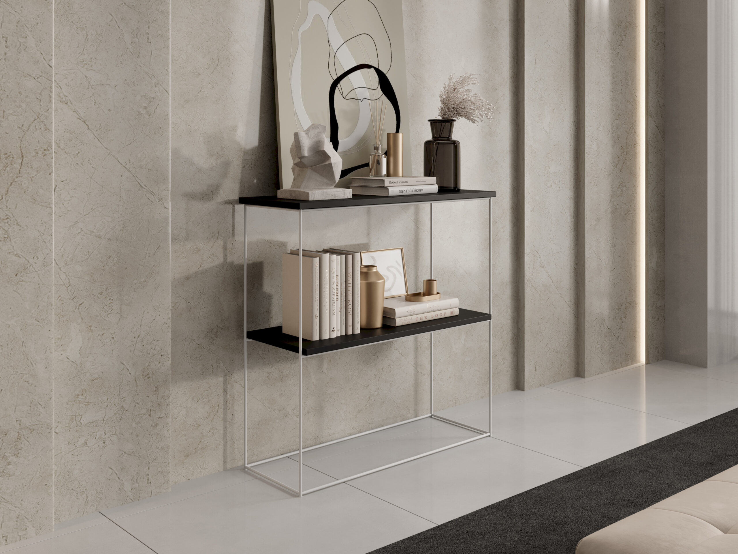 TONI konzol asztalka - Fehér Fehér