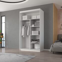 Tolóajtós gardrób Tolóajtós szekrény tükörrel ESTI 120 - Fekete