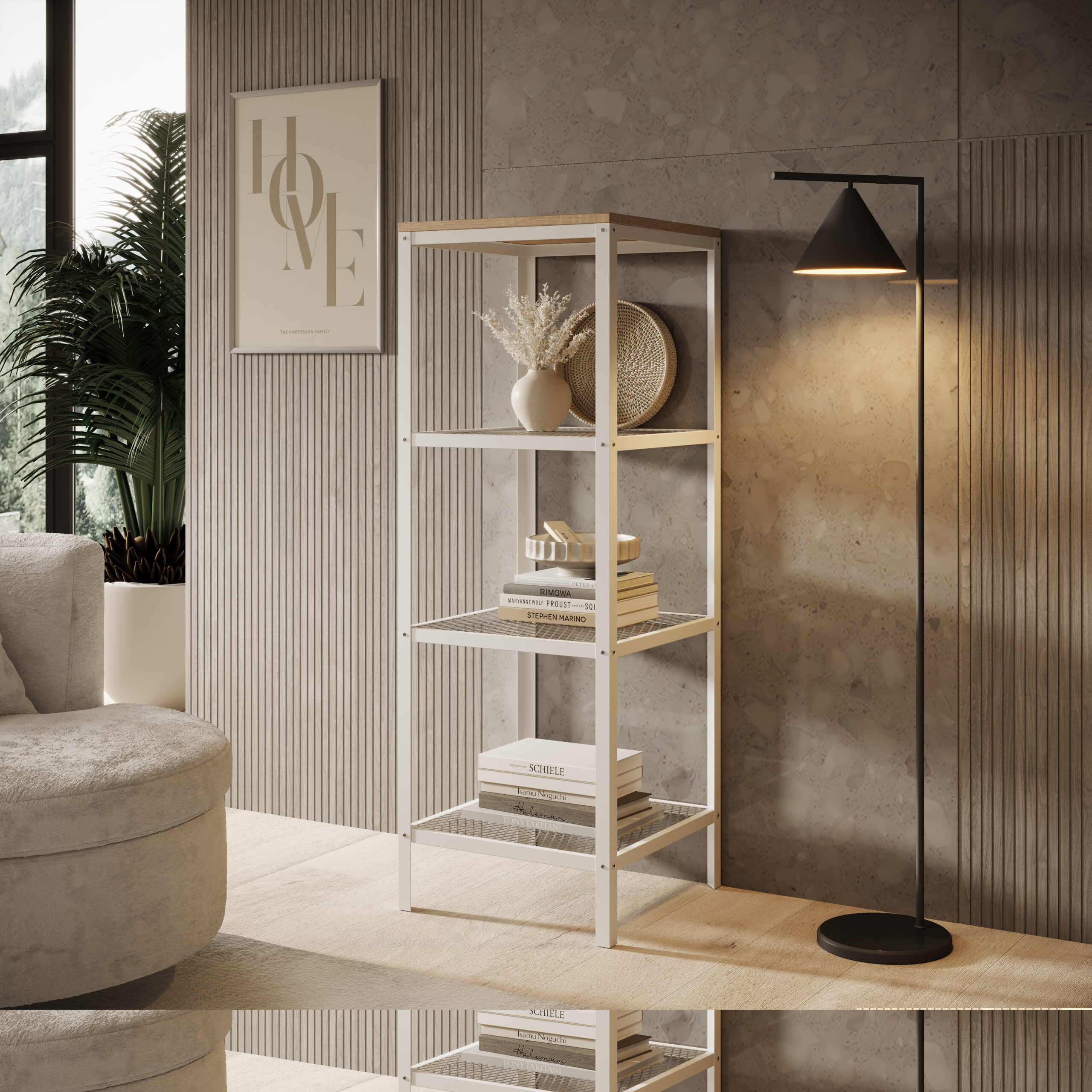 Könyvespolc Reli polc - Fehér Fehér