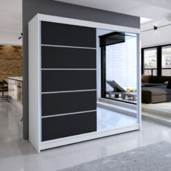 Tolóajtós gardrób Tükrös tolóajtós szekrény CARO 180 - Fehér Fehér