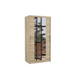 Tolóajtós gardrób Biztonsági tükrös tolóajtós szekrény DRAGONIS 100 - Sonoma Sonoma