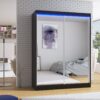 Tükörrel és LED világítással ellátott tolóajtós szekrény FLOREST 150