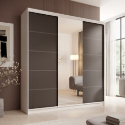 Tolóajtós gardrób Sonic tükrös tolóajtós szekrény 200 - Fehér Fehér