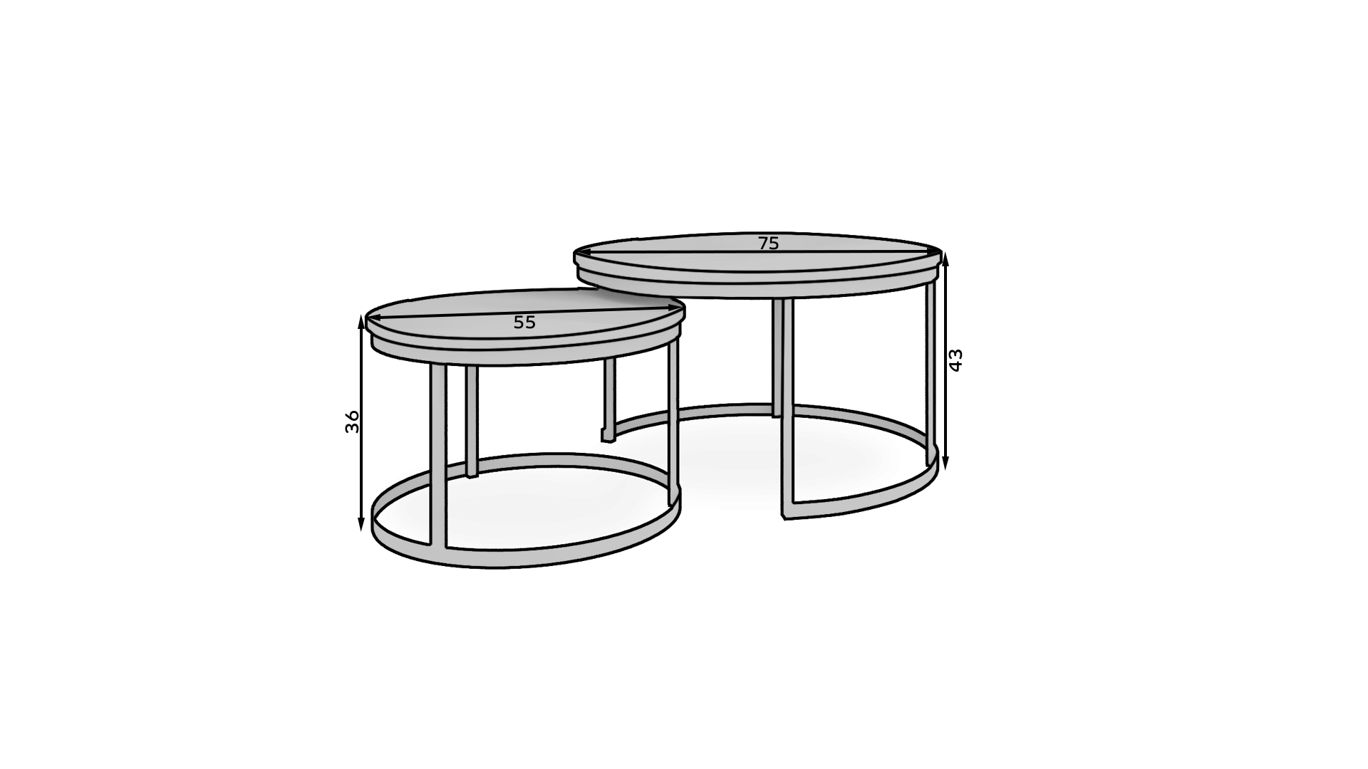 OKIN 2 az 1-ben dohányzóasztal - Fekete OKIN 2 az 1-ben dohányzóasztal - Fekete - Image 3