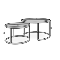 OKIN 2 az 1-ben dohányzóasztal - Fekete