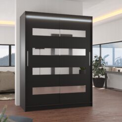 Tükörrel és LED világítással ellátott tolóajtós szekrény BALTIC 150