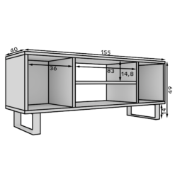 TV szekrény RTV szekrény Lorello 155 cm - Craft tölgy