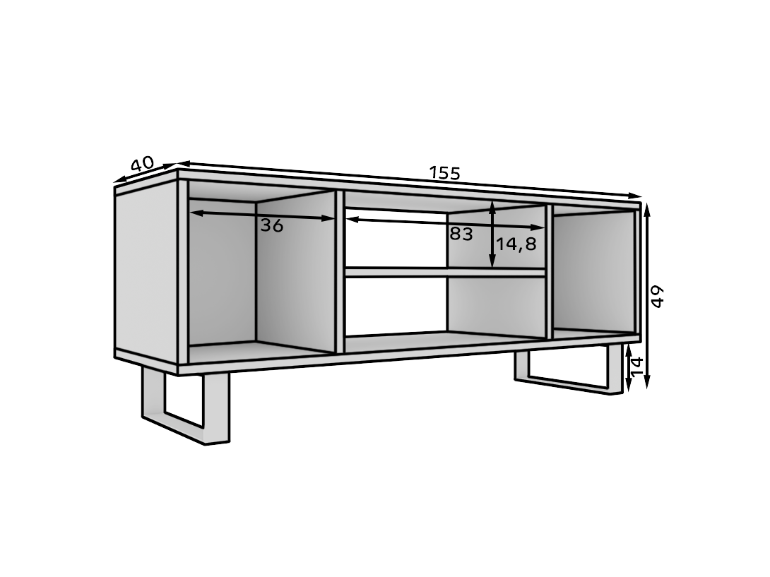TV szekrény RTV szekrény Lorello 155 cm - Craft tölgy TV szekrény RTV szekrény Lorello 155 cm - Craft tölgy - Image 5