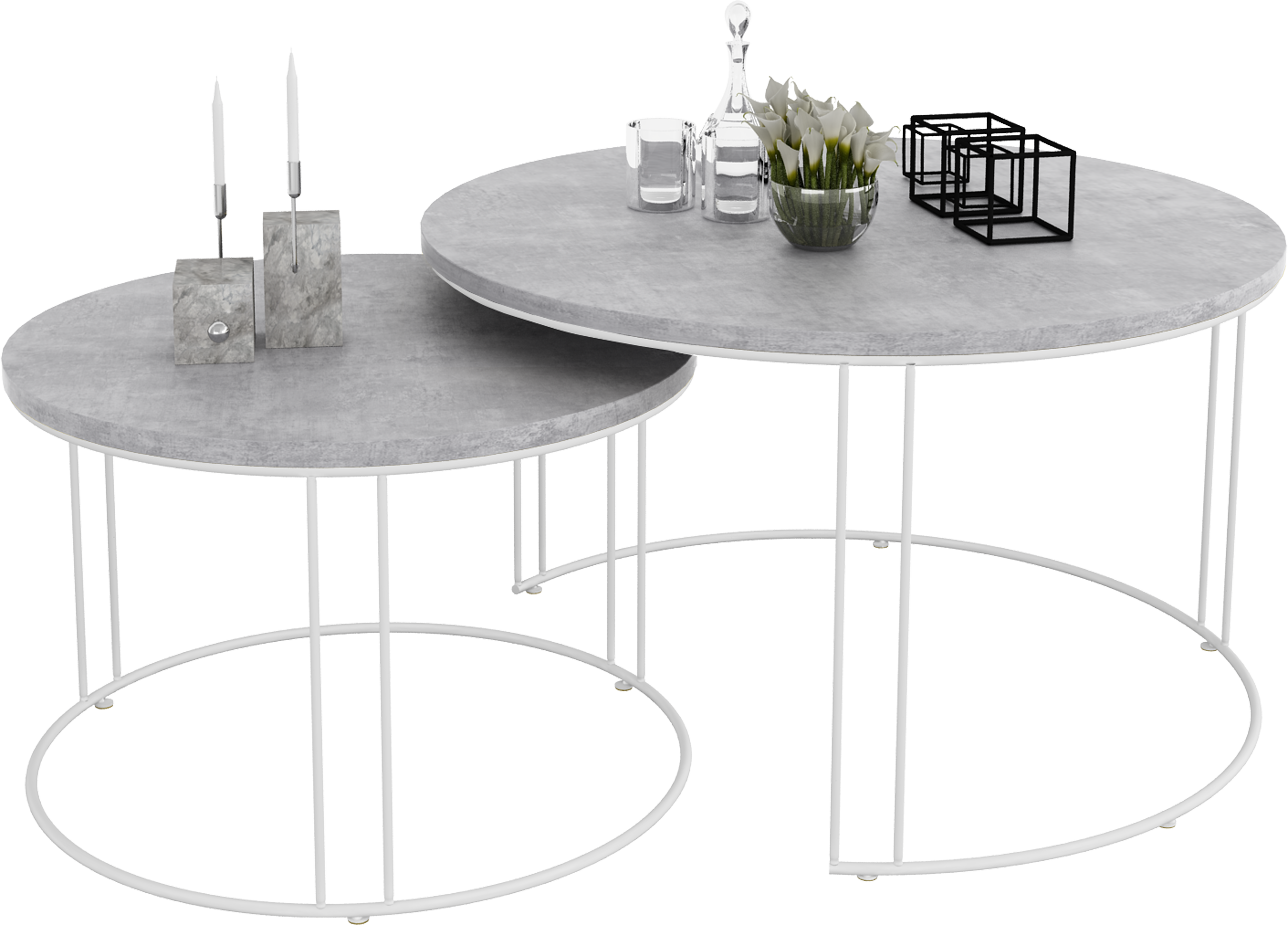 ETTA 2 az 1-ben dohányzóasztal - Fehér Fehér