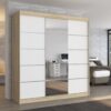 Tolóajtós gardrób Biztonsági tükrös tolóajtós szekrény BERGEN 200 - Sonoma Biztonsági tükrös tolóajtós szekrény BERGEN 200