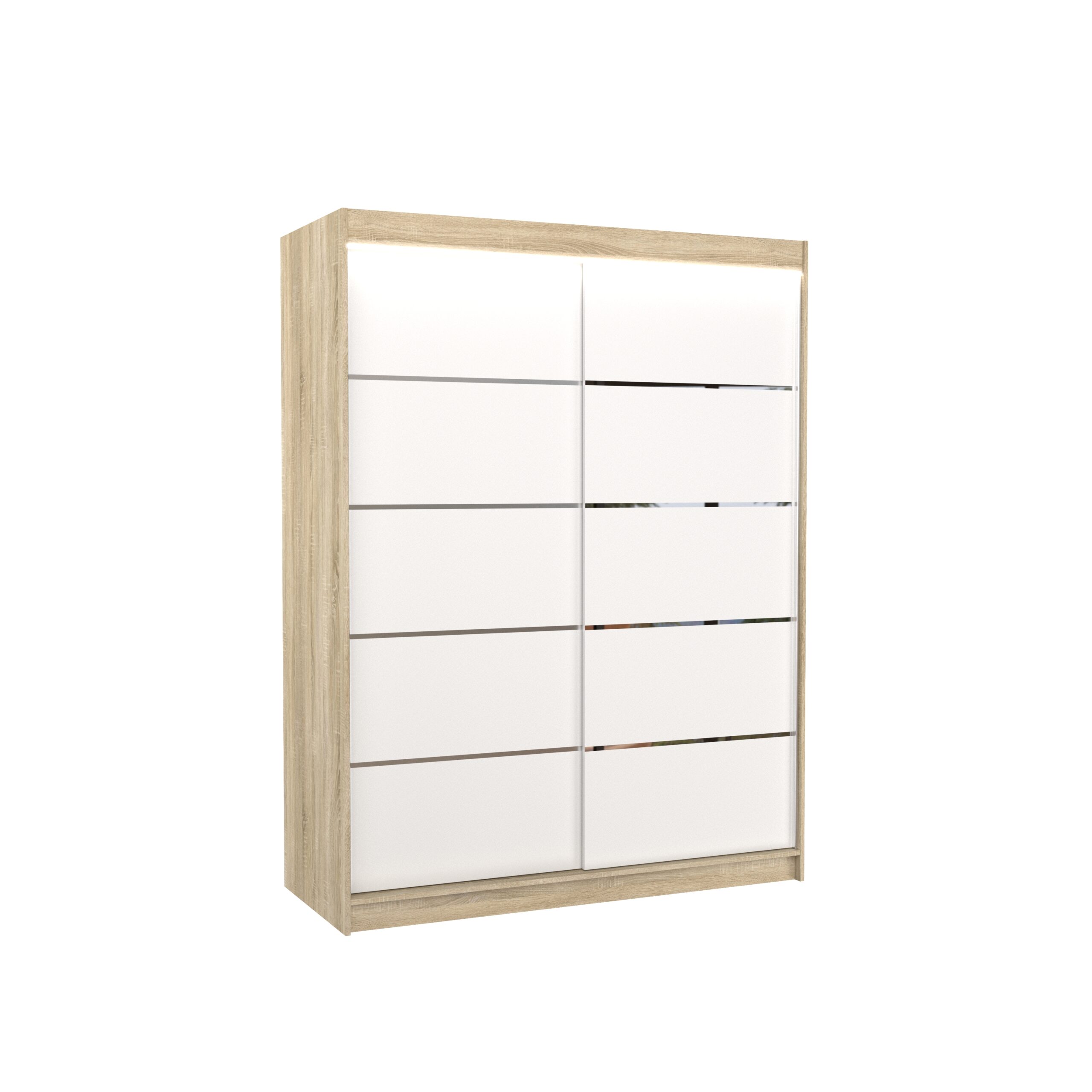 Tolóajtós gardrób LED világítással ellátott tolóajtós szekrény LUFT 150 - Sonoma Sonoma