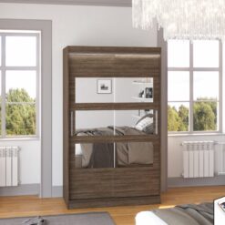 Tükörrel és LED világítással ellátott tolóajtós szekrény KOLORADO 120