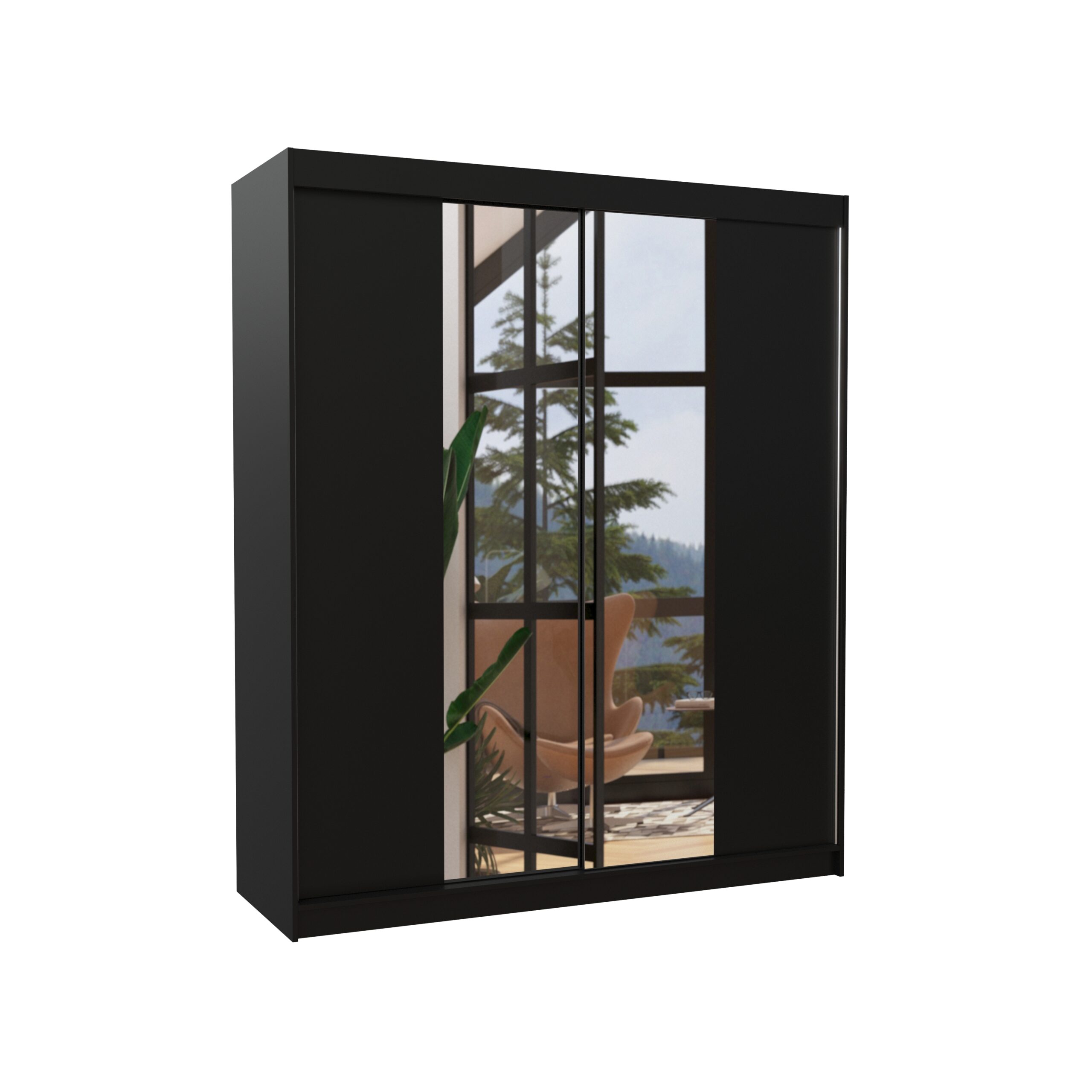 Tolóajtós gardrób Tolóajtós szekrény BALANCE 180 - Fekete Fekete