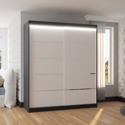 LED világítással ellátott tolóajtós szekrény SPECTRA 180